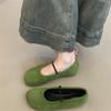 Vintage Mary Jane Shoes Women's 2025 Summer New Mori Women's Literary Matte Cute Round Head Shallow Mouth Beanie Shoes