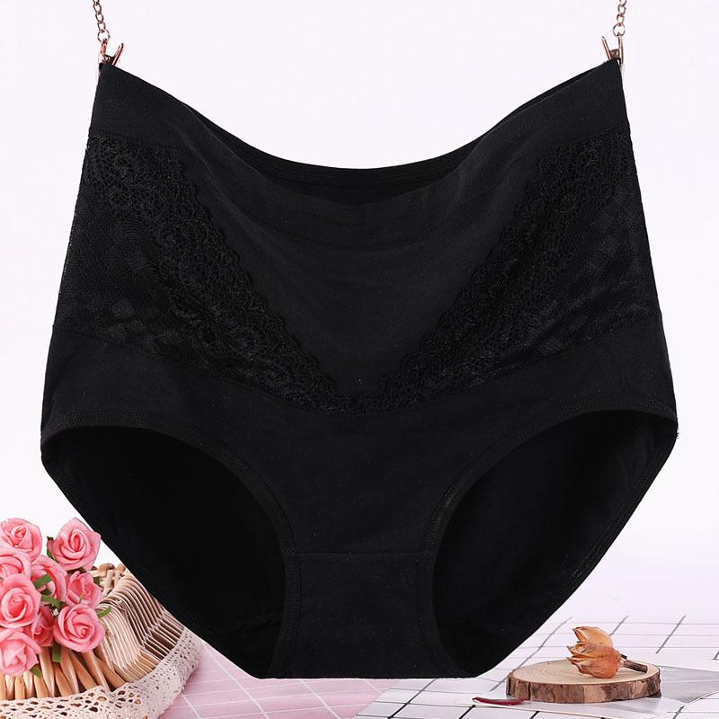 Plus Size Women's Year of Life Cotton High Waisted Lace Red Triangle Panties