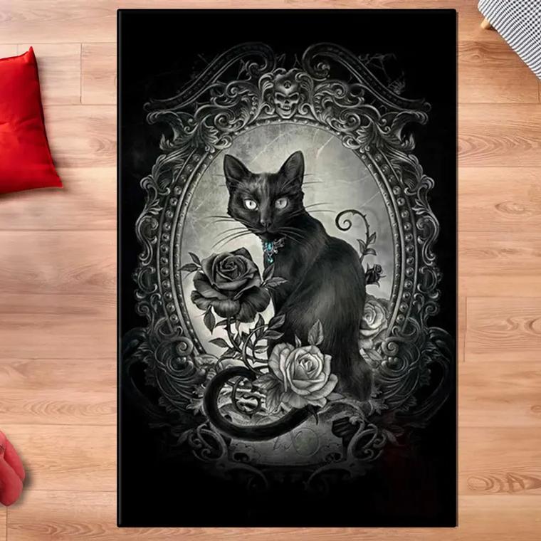 

Halloween Themed Skull Bat Print Carpet for Living Room Decoration Home Large Area Rugs Decor Soft Bedroom Lounge Floor Mat 40x60CM