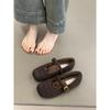 One-word hairy shoes women's Doudou shoes single shoes women's outer ladyshoes flat bottom thick sole velvet cotton
