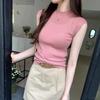 A Simple, Elegant and Fashionable Semi-high Round-neck Knitted Sweater for Women's Early Autumn Short-sleeved, Niche Design Base Layer Top