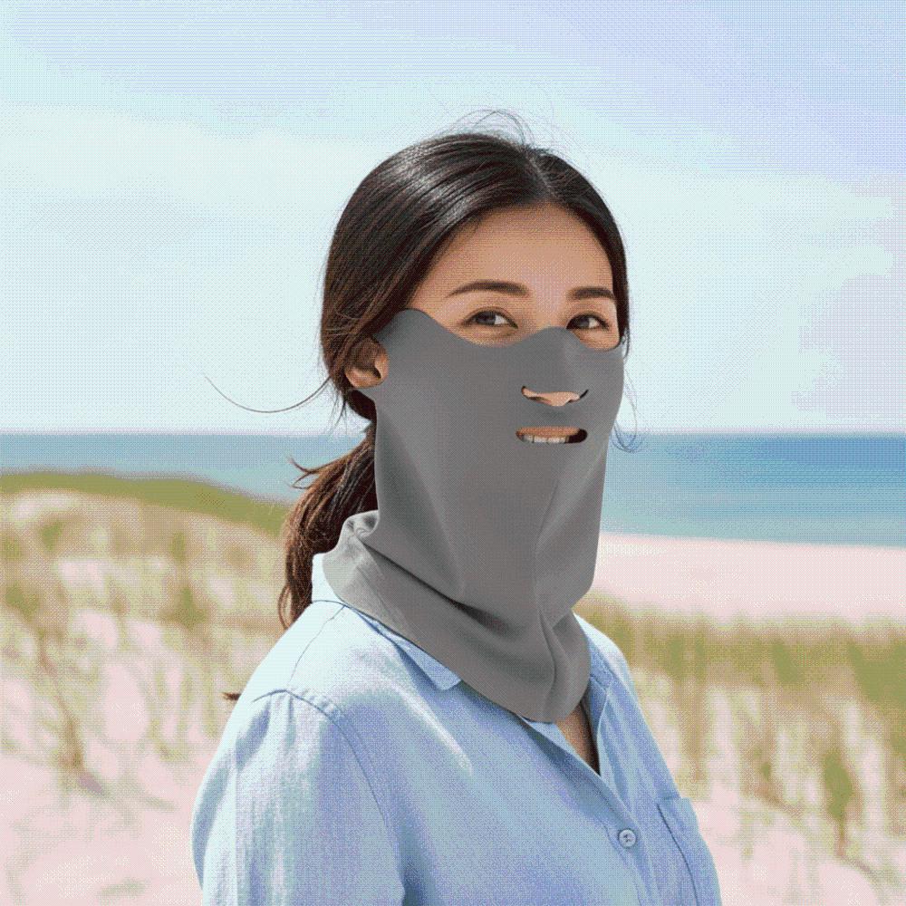 Nylon Neck Sunscreen Mask Polyester Thin Face Sun Protection Solid Color Elastic Breathable Sunshade Mask Seaside Vacation