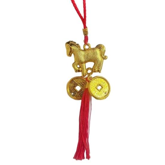 Chinese New Year Decorations 2026 Year of Horse Lucky Feng Shui Charm Zodiac Horse Hanging Tassel Pendant for Fortune Wealth Success Home Car Bonsai