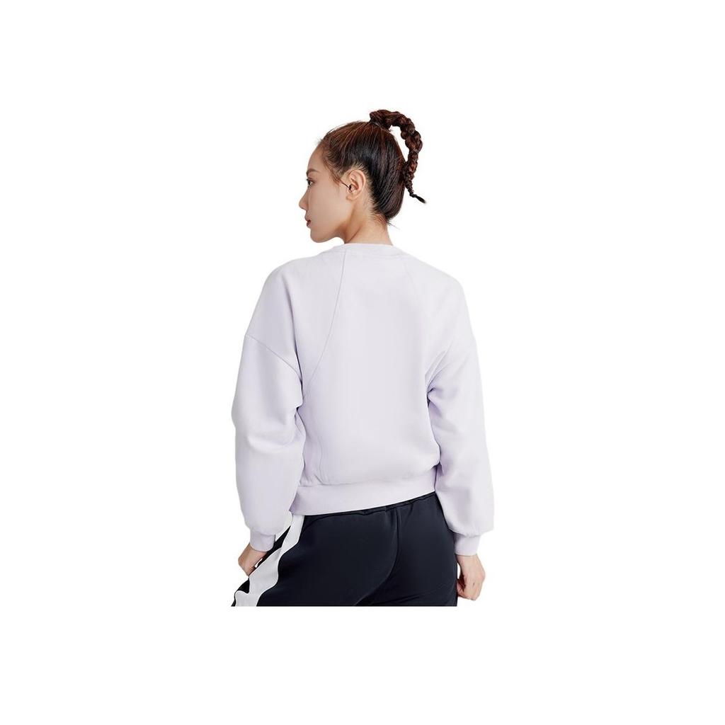 Li Ning Training Series Fitness Series Solid Color Logo Embroidered Round Neck Long Sleeve Sweatshirt Women Sweatshirt Beige AWDR922-6