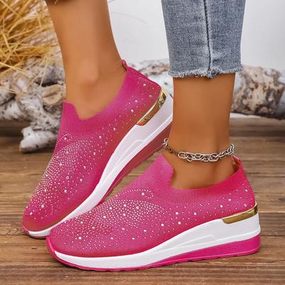 Fashion New Women Wedges Fashion Platform Sneakers Round Toe Casual Sneakers Slip-on Non Slip Vulcanized Sports Shoes Women Plus Size