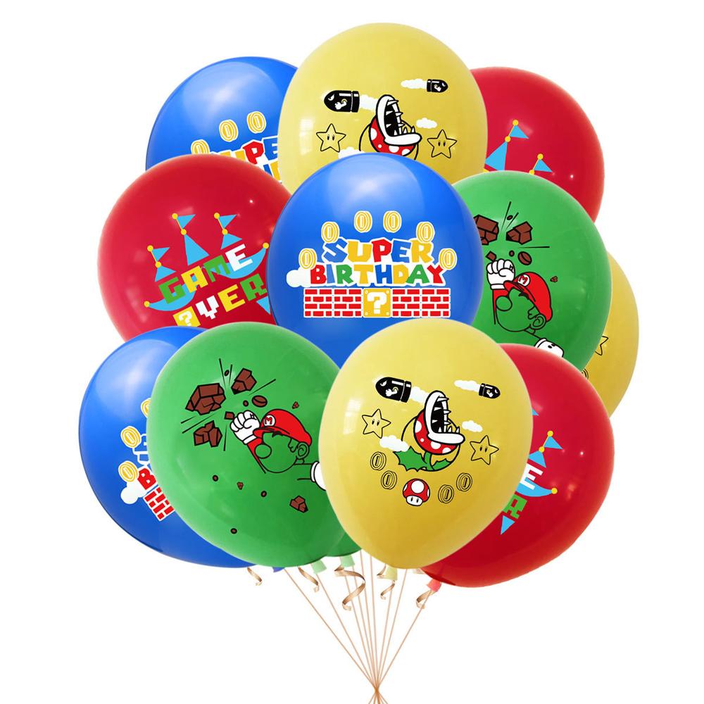 Super Mario Birthday Party Supplies Includes Banner, Cupcake Toppers, Balloons