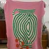 Half Fleece Abstract Art Sofa Shawl Blanket Nordic Summer Air Conditioning Blanket Office Nap Blanket