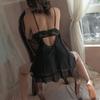 Erotic Underwear, Sexy halter lace Seductive Pure Desire Pajamas, Hot See-through Mesh Passionate Sleeping Dress 8377