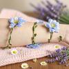 Floral Crown Women Girls Artificial Flower Headband Adjustable Bride Hair Wreath Photo Prop for Wedding Bridal Shower Cosplay Dress-up