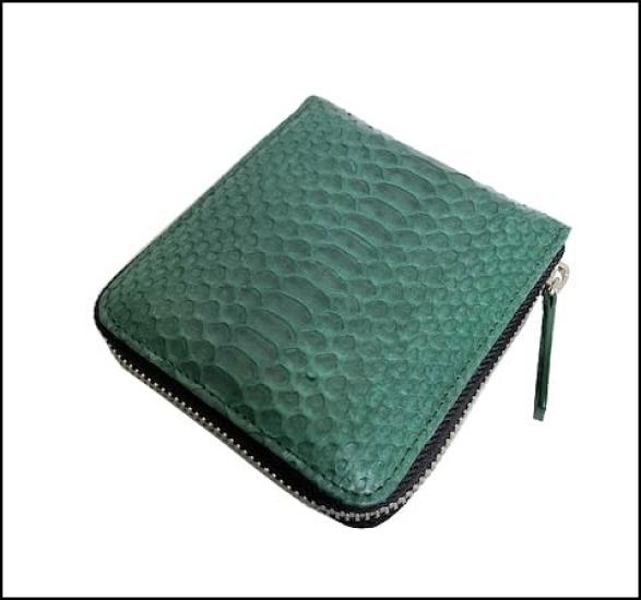 Godin Round Folding Wallet sppw8002cp.DGR (Dark Green) Diamond Python Short Wallet