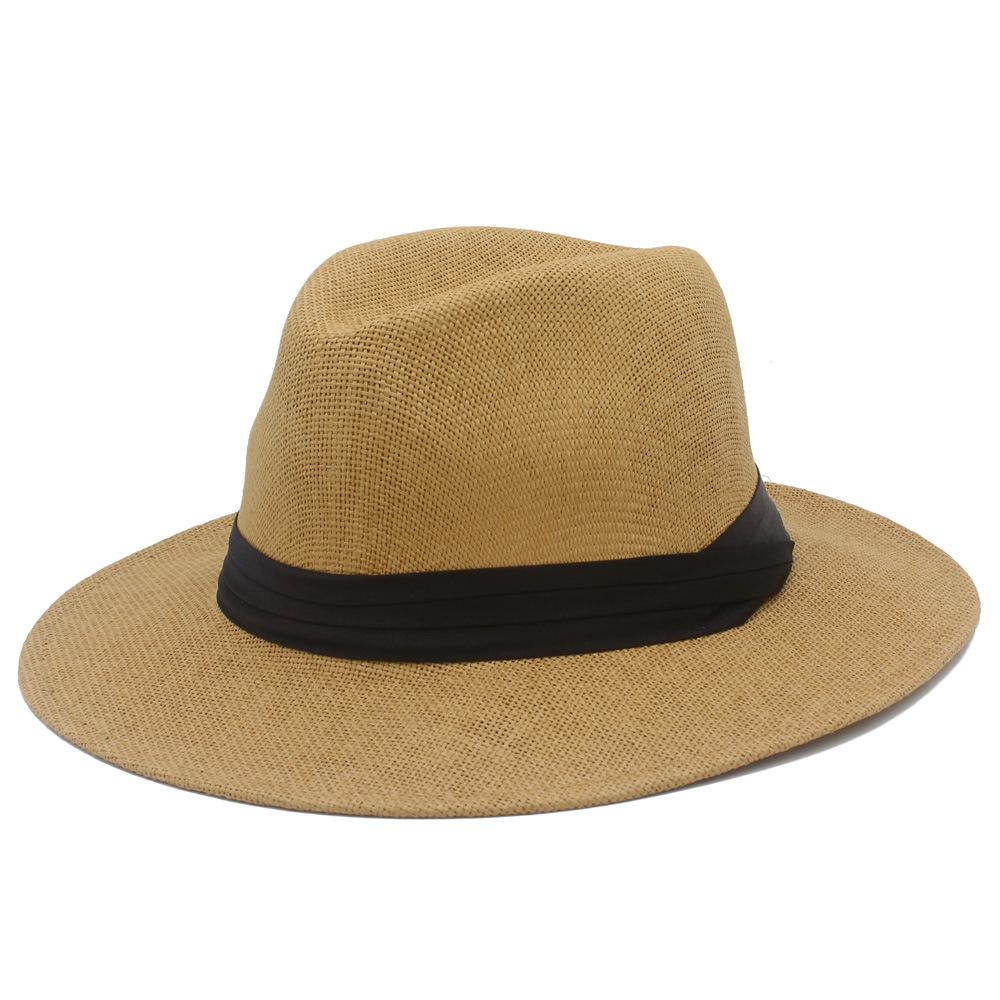 Hot-selling fashion Panama straw hat spring and summer outdoor sunshade beach hat men's and women's versatile big eaves sun protection straw hat