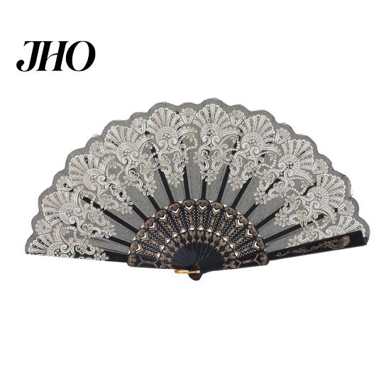 Decorative Fan Vintage Folding Carved Plastic Ribs Hand Held Portable Performance Summer Cooling Wedding Dance Party Props