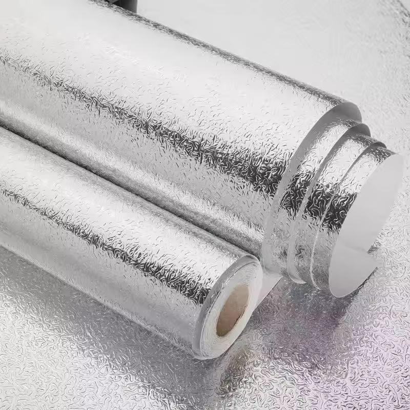 Kitchen Oil-proof Self Adhesive Stickers Anti Fouling High Temperature Waterproof Aluminum Foil Wallpaper Cabinet Contact Papers