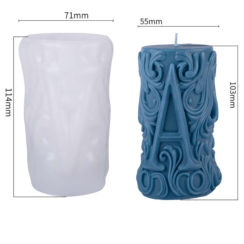 3D Letter Relief Cylindrical Candle Silicone Mold Creative  Artistic Design Relief Resin Mould DIY Craft Home Decor