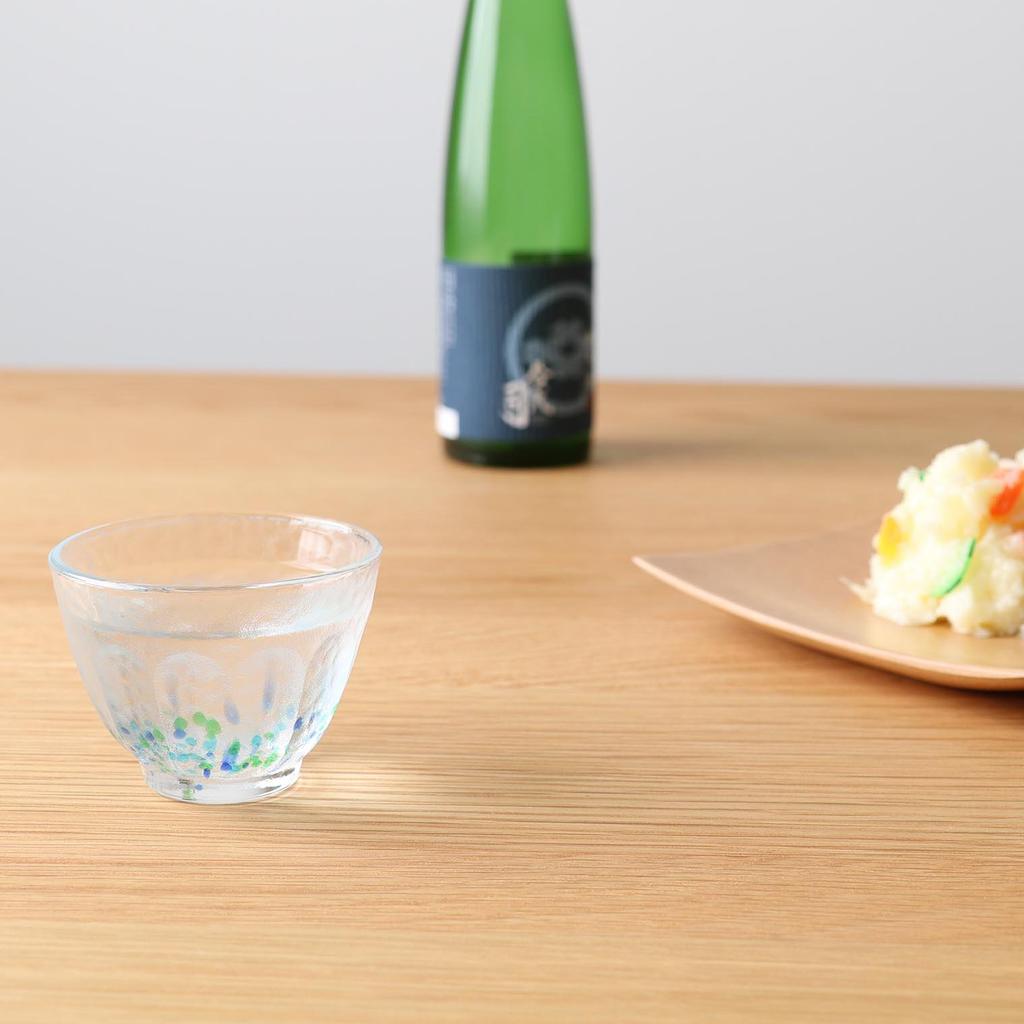 Aderia (ADERIA) Shonai Craft Sake Cups, 60ml, Hana Tsuduri Design, Set of 6, Crystal Glass, Made in Japan, F-70091