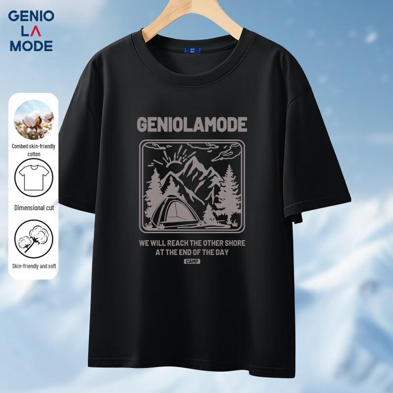 GENIOLAMODE Men s American Style Heavyweight Cotton T-Shirt 3XL