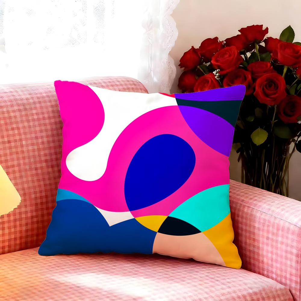 Elegant Abstract Curve Colors Cushion Cover Premium Soft Pillowcase SkinFriendly MultiPurpose for Home Office Travel