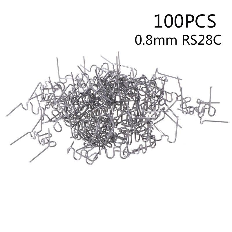 100pcs/Set Pre-cut 0.8mm Wave Flat Hot Staples For Plastic Stapler Repair Welder