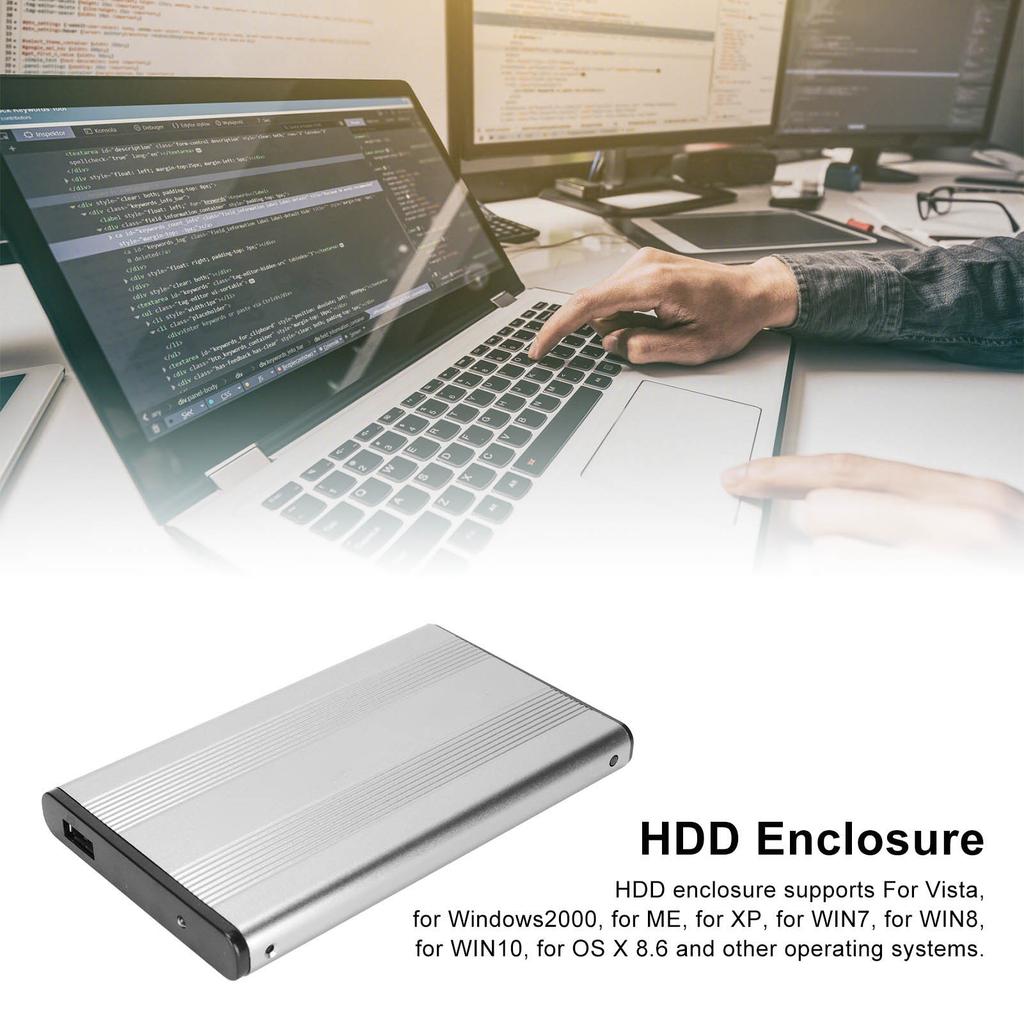 Enclosure 2.5in 5Gbps 2TB Capacity Anti Static Hard Drive Case with USB3.0 Interface for Dows for OS X for (Not Include Hard Disk)