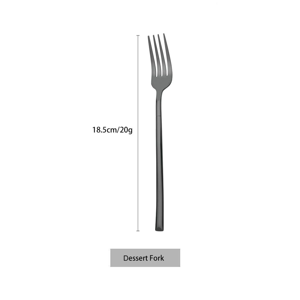 Stainless Steel Cutlery Set Mirror Black Dinnerware Set Knife Dessert Fork Coffee Tea Spoon Tableware Western Kitchen Flatware