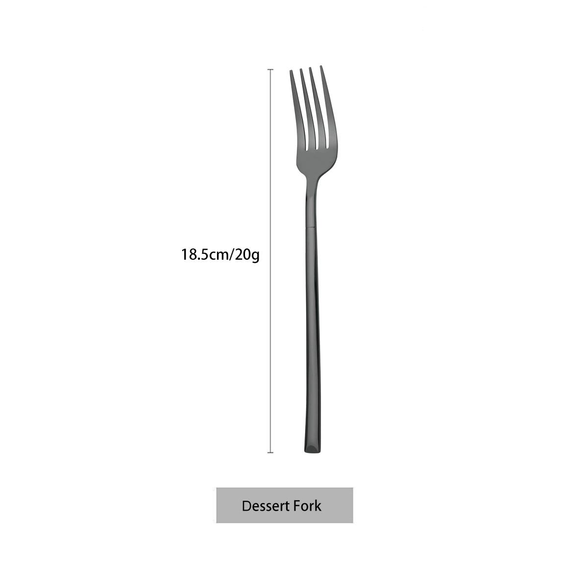 

Stainless Steel Cutlery Set Mirror Black Dinnerware Set Knife Dessert Fork Coffee Tea Spoon Tableware Western Kitchen Flatware