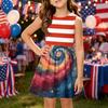 Girls' Summer Princess Dress - A-Line Vest Splice Dress Independence Day