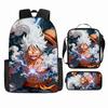 Anime Rucksack Set One Piece Naruto Schultasche für Jungen Schüler Laptop Rucksack Umhängetasche Federmäppchen 3-teilig Große Kapazität Wasserdicht