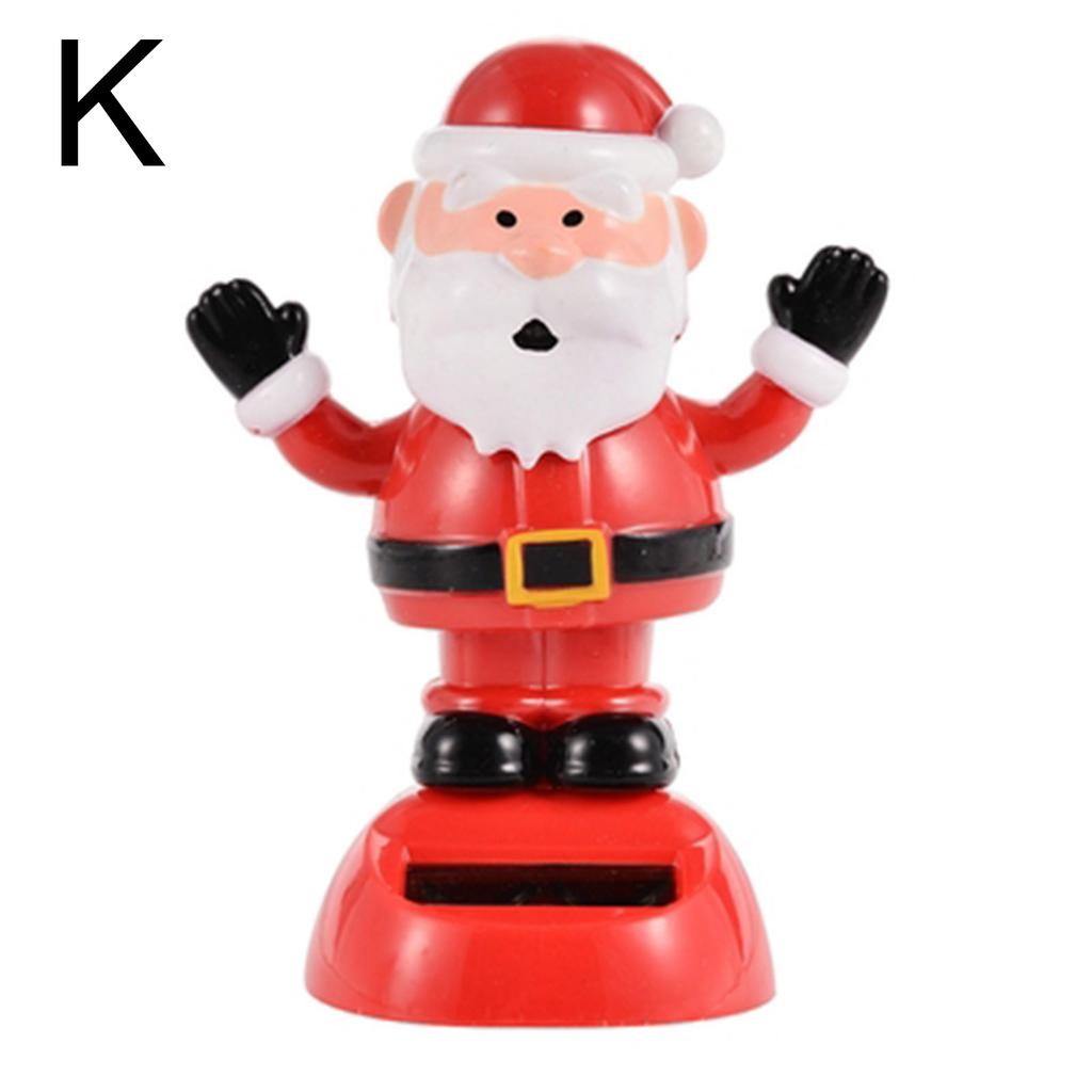 2022 Christmas Cute Car Ornament Solar Dancing Christmas Tree Snowman Santa Claus Elk Automatic Swing Car Interior Decoration