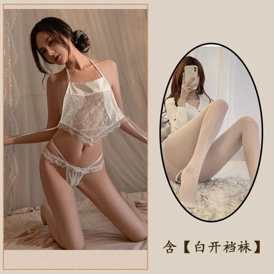 Sexy sexy pure desire belly pocket hot open crotch lace pajamas free passion temptation suit