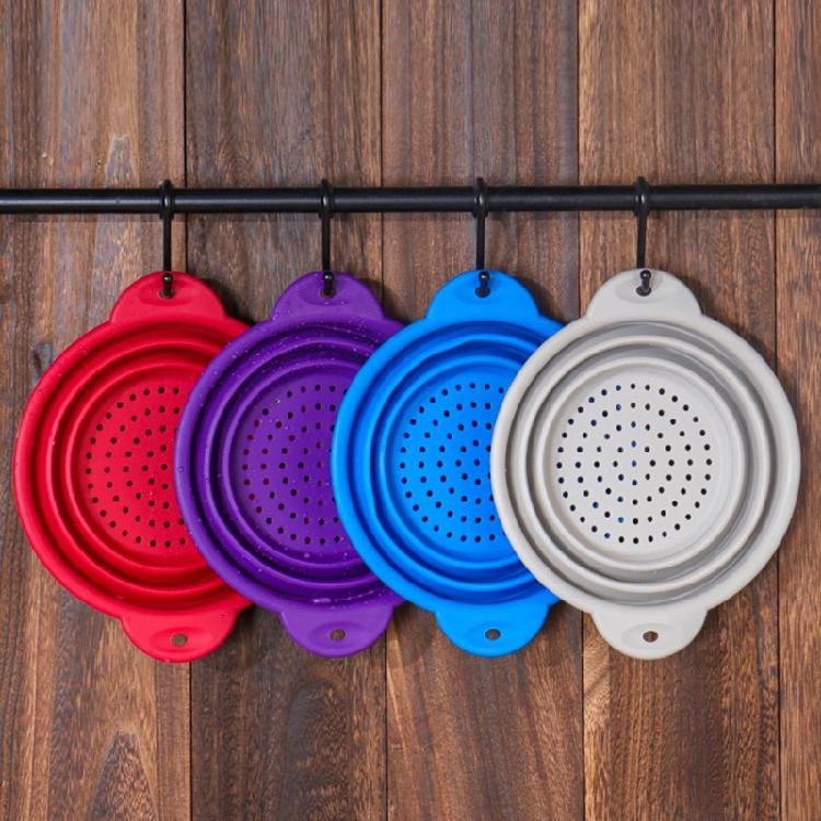 Foldable Silicone Colander Fruit Vegetable Washing Basket Strainer Collapsible