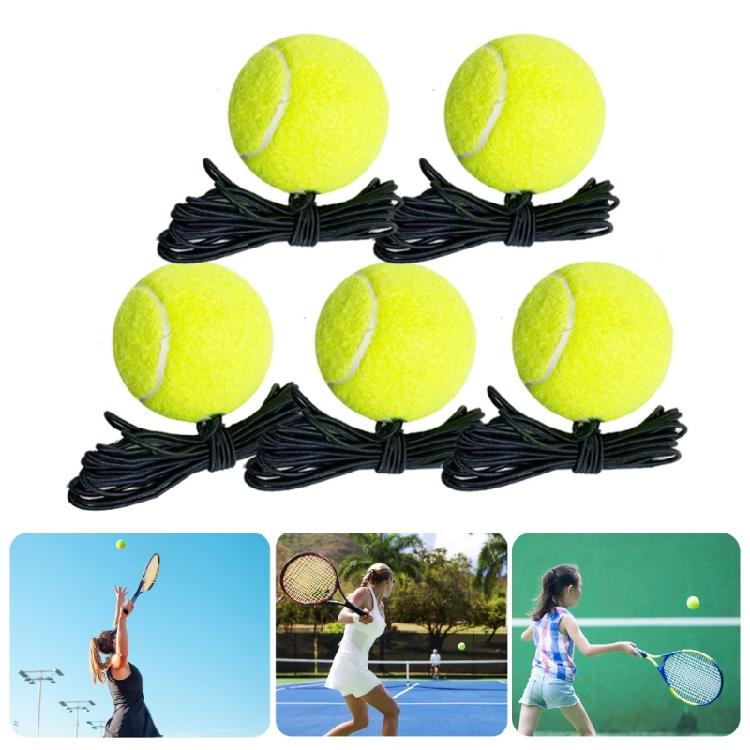 5Pcs Tennis Balls Beginner Training Balls with Elastic String  Rebounds Practice Balls Self Practice Tool Easy to Use