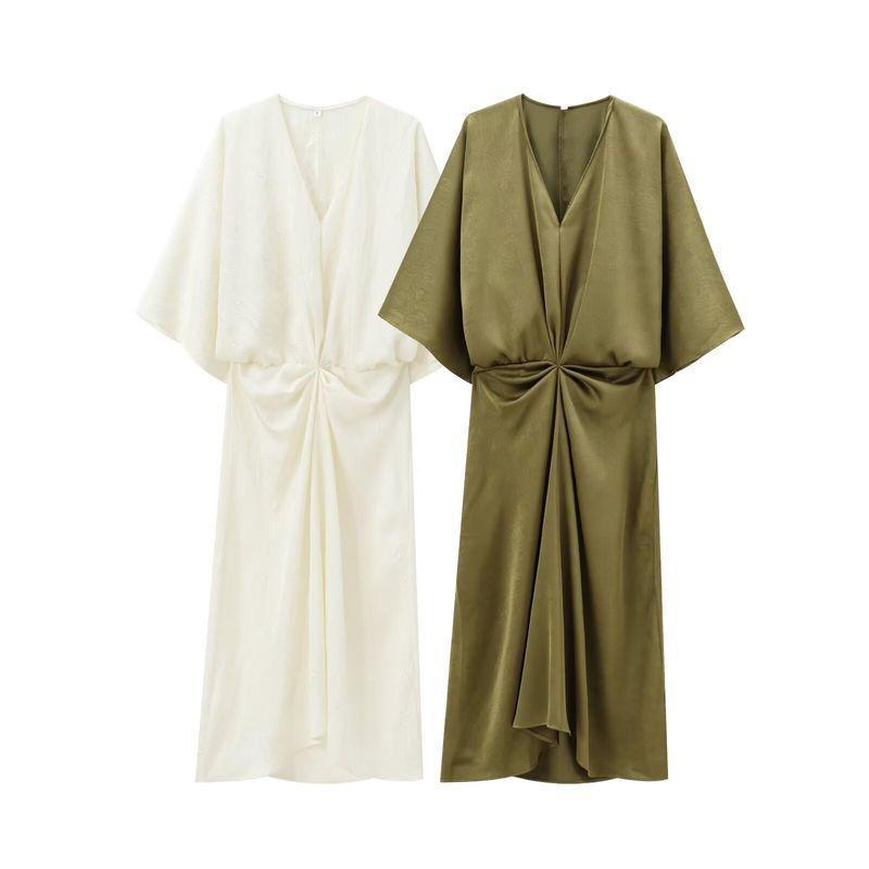 Kaslead New Arrival Women's Clothing Fashion Style Fashion Ruched Effect Midi Skirt Dress 8227214