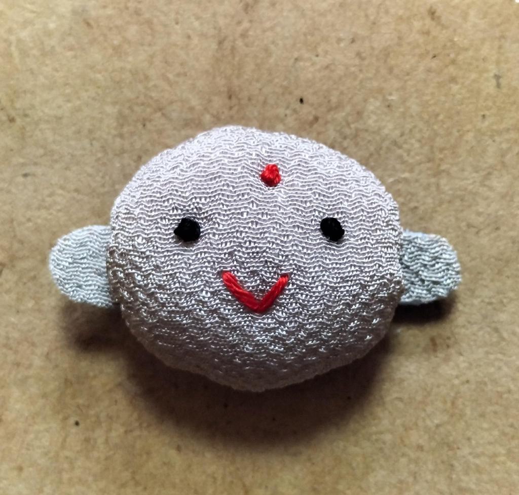 Craft Jizo Charm Made with Chirimen Smiling Handmade Chirimen Craft Kit (Crepe) - Jizo,