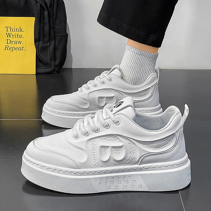 Men's shoes autumn new breathable heightening platform white shoes men's fashion versatile trend sports and leisure board shoes men's