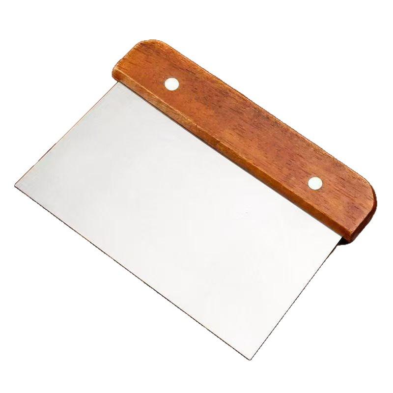 Stainless Steel Dough Scraper with Wooden Handle