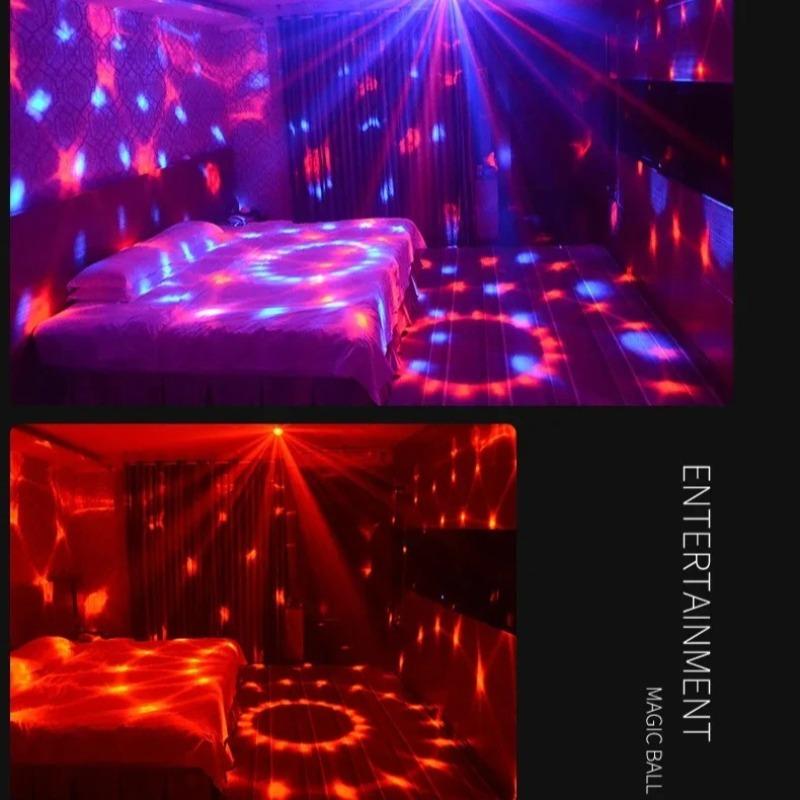 LED Rotating Colorful Projector Night Light USB Disco Stage Party Lamp for Home Bedroom Christmas Decoration Kids Gift