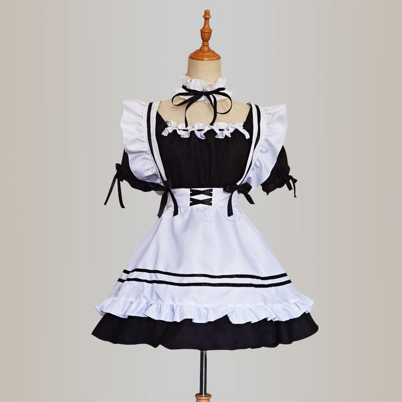 New Cosplay Red Wine Sweetheart Maid Dress Cute Maid Dress