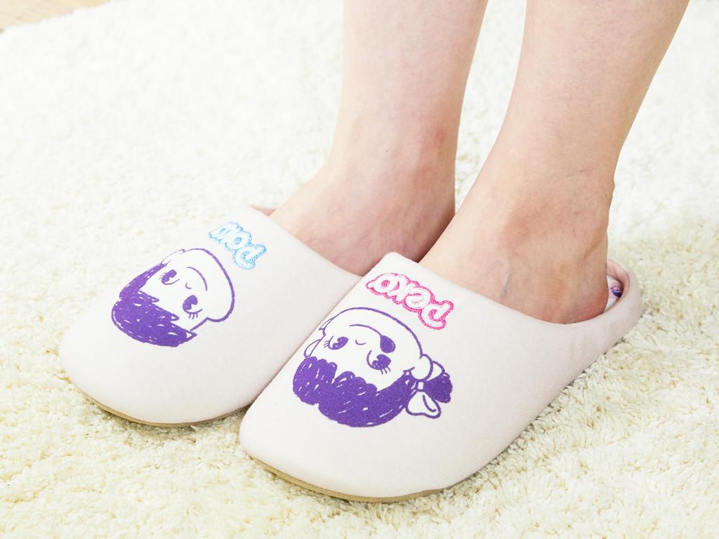 Atelier Momo Momo PEKO POKO and Room Indoor Size & & Peko-chan Poko-chan Shoes, Pink, Slippers, Medium, 23-25cm, PKZ43948-51