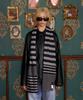 UNALLOYED Striped Knit Scarf / Black