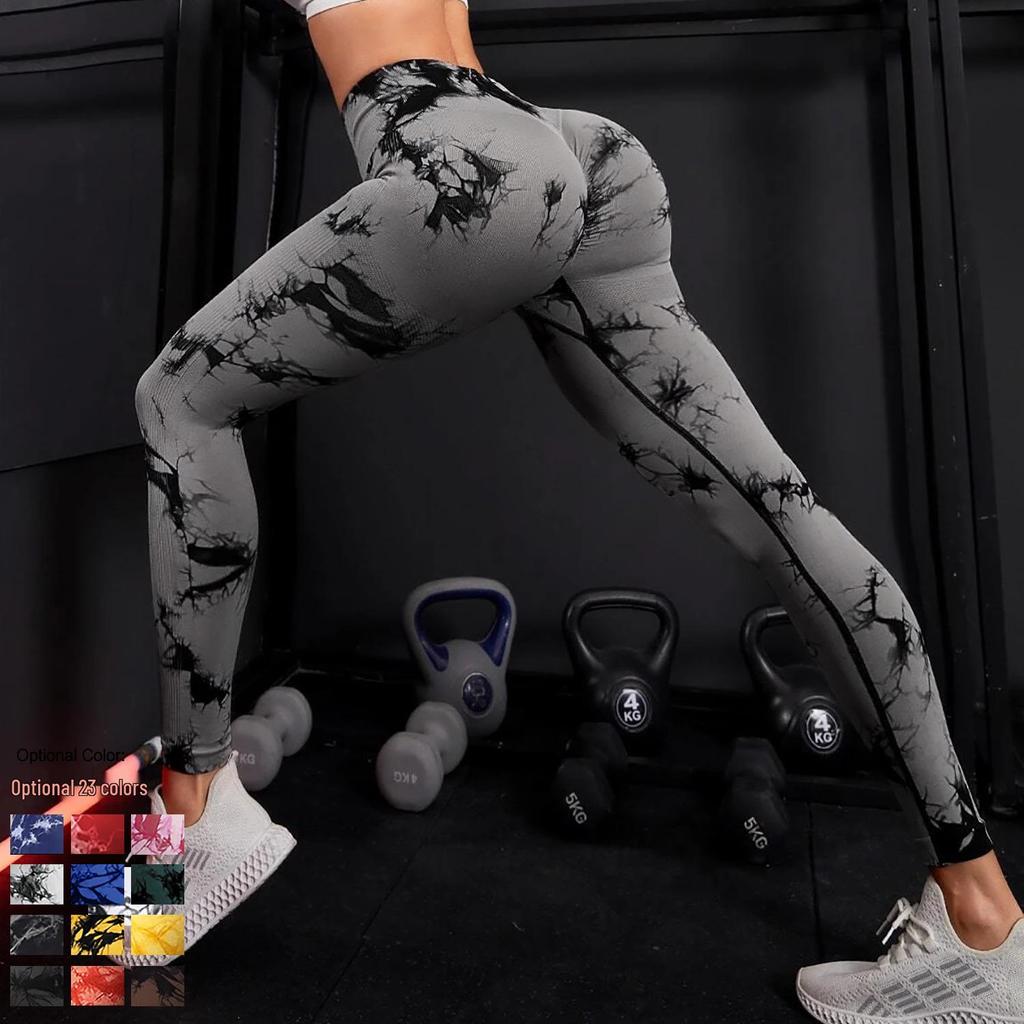 Leggings de Yoga Taille Haute Tie-Dye pour Femmes - Pantalon de Sport Sans Coutures Push-Up