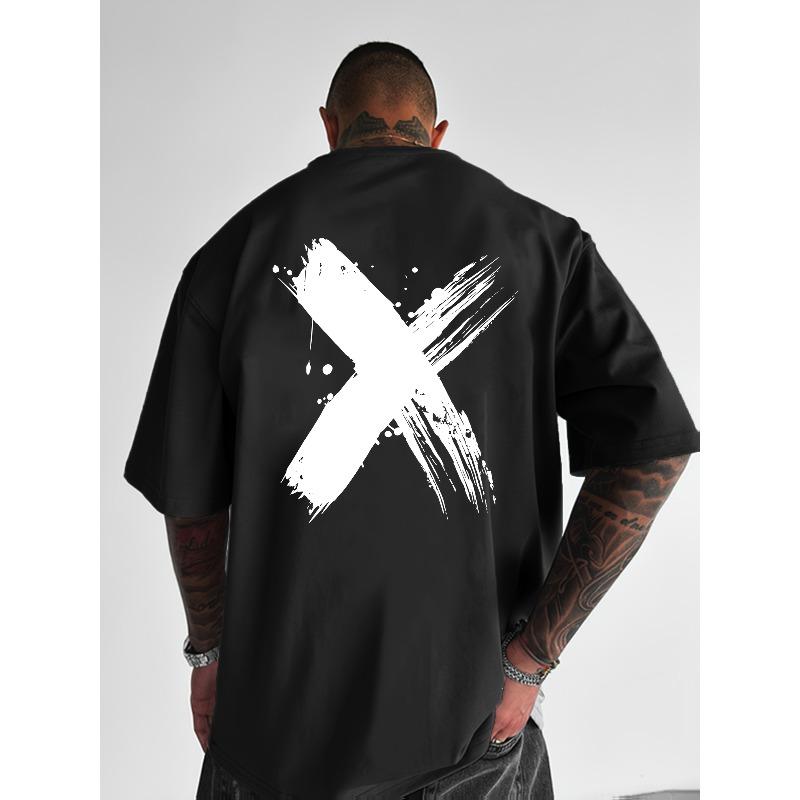 

European sizes Men S Street-Style Graphic Print T-Shirt, Perfect for Casual Everyday Wear, Featuring a Loose Fit And Round Neck S чёрный