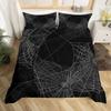 Spider Web Duvet Cover Set Halloween Spider Bedding Sets Boys Girls Black White Comforter Cover Trick or Treat Quilt Cover Set