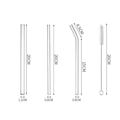 Peach&life Eco-Friendly, Beautiful Straws, Sustainable, Reusable, BPA-Free, Plastic-Free, Stylish Straw (Clear Glass)