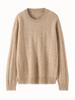 Women's Textured Cashmere Crew Neck Long-Sleeve Pullover Top for Autumn/Winter