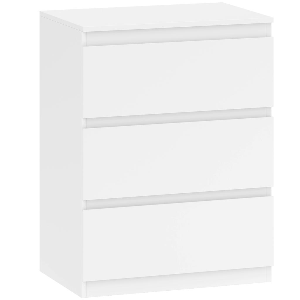 Chest of Drawers with 3 Drawers, for Living Room, Bedroom, Hallway, Particleboard, White