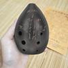 Traditional 8 Hole Ceramic Ocarina Black Clay Crafted Melodious Sound Wind Instrument Present for Cultural Enthusiasts