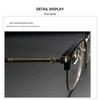 Men's PUNK Retro Titanium Eyebrow Half-Rim Glasses Frame, Large-Face Fit