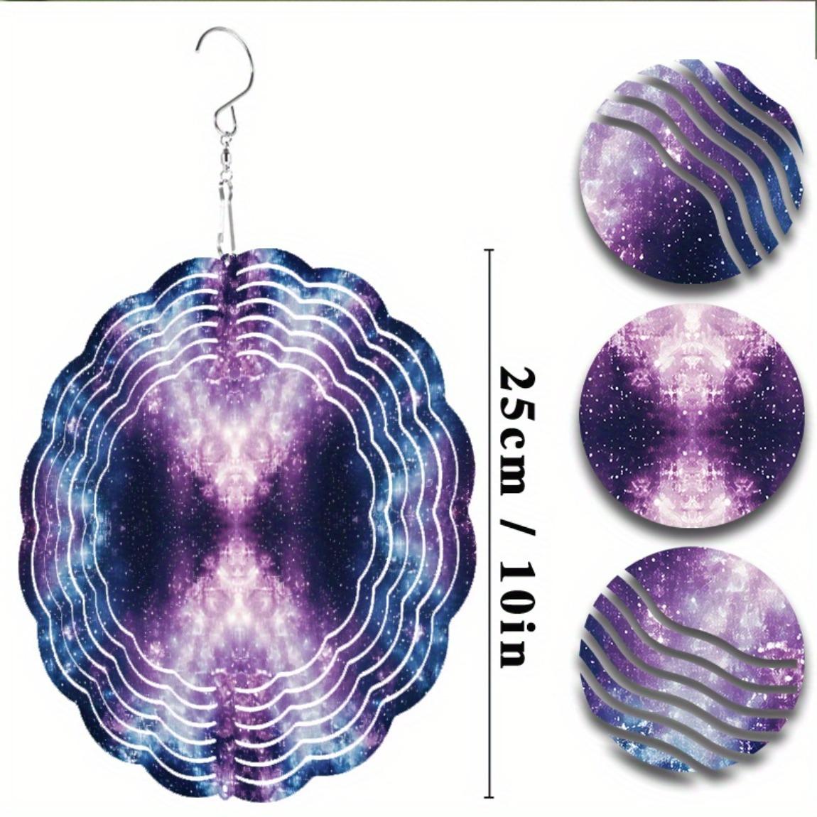 

10-дюймовая кружащаяся галактика, колокольчик ветра, космический, фиолетовый, синий, золотой, металл, уличный декор для сада, патио, на все сезоны, подарок для друзей, семьи 01A