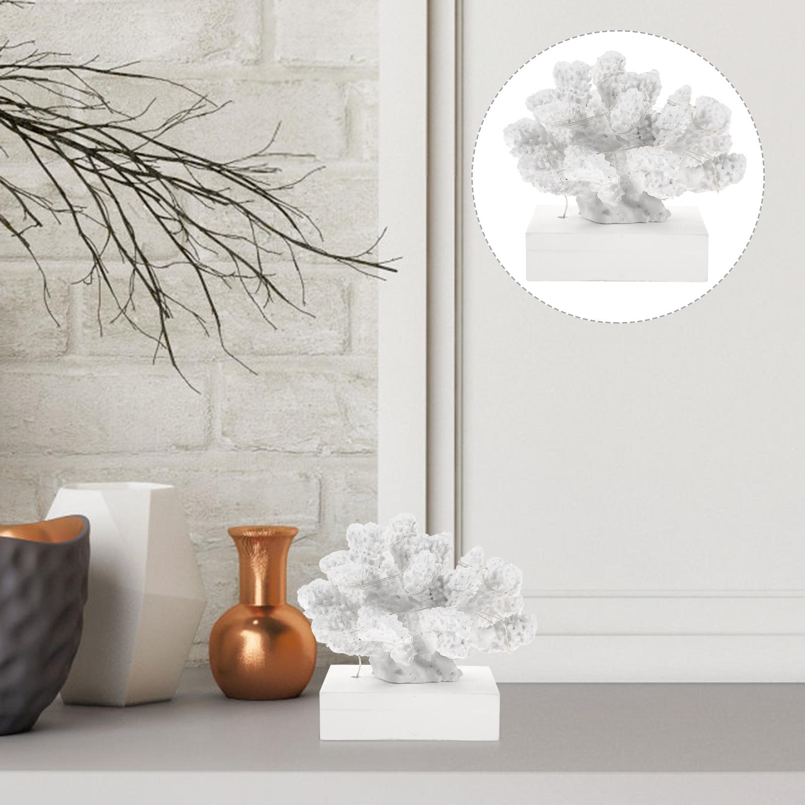 Statua Corallo in Resina Dettagli Delicati Brilla al Buio Decorazione per la Casa Regalo di Stile per Amici Famiglia Tema Oceano Arredamento per la Ca