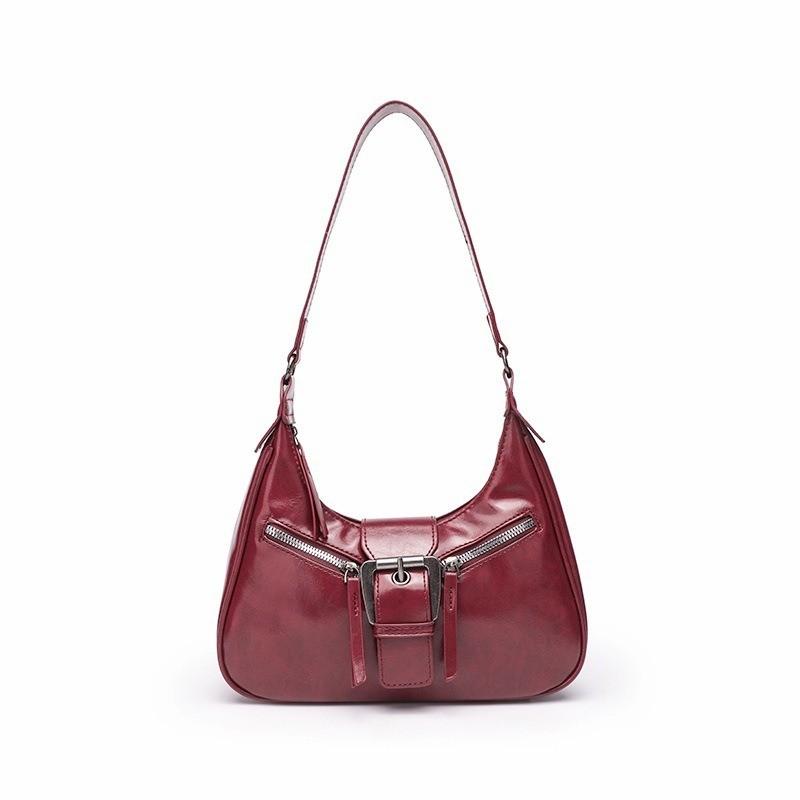 IELGY Ladies One-Shoulder Underarm Bag Retro Motorcycle Cross-Body Crescent Bag